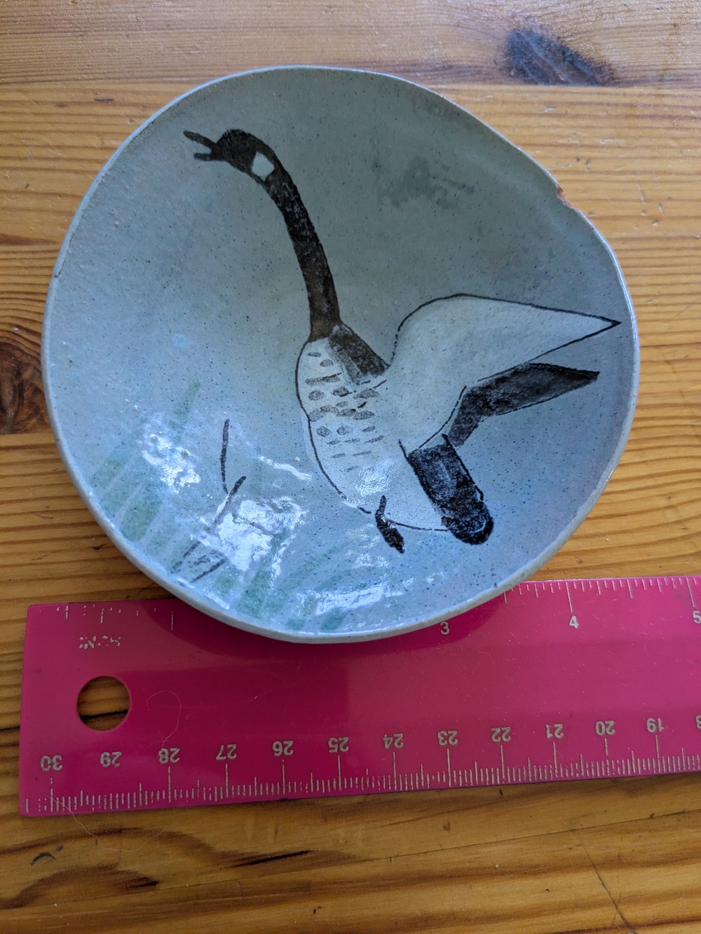 Jarko Zavi Goose Motif Ceramic Accent Trinket Dish in Light Gray